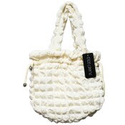 Wholesale - IVORY QUILTED DRAWSTING HANDBAG C/P 12